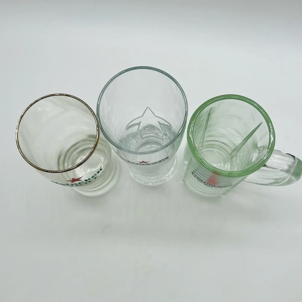 SET OF 3 HEINEKEN & HEINEKEN LIGHT BAR GLASSWARE